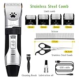 Tierhaarschneider Kit, Focuspet Wiederaufladbare Schnurlos Hund Schermaschine Kit Leise Elektrische Haare Trimmen Fellpflege Kit Für Kleine bis Große Hunde Katzen Andere Tiere (Gold & Schwarz) - 9