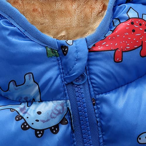 Toddler Girls Cartoon Puffer Hooded Jacket Fleece Zipper Long Sleeve Windproof Coat Kids Girls Adorable Warm Outwear2