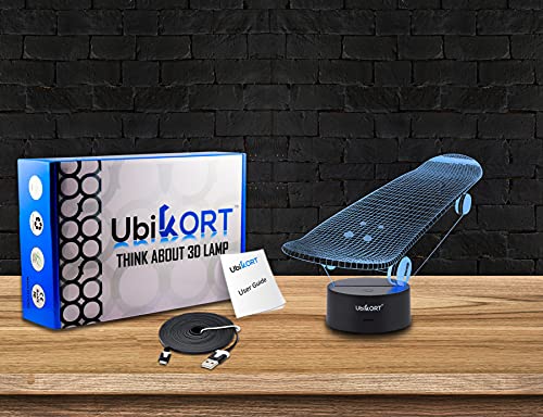 Ubikort Skateboard 3D Illusion Night Lamp For Boys Girls And Adults Great Birthday Present For Sport Fans, Ideal For Night Light Bedroom Desk Decor [New Generation] #TOP6