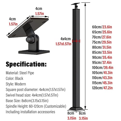 Poteaux de balustre noirs de type D hauteur réglable pour mezzanine