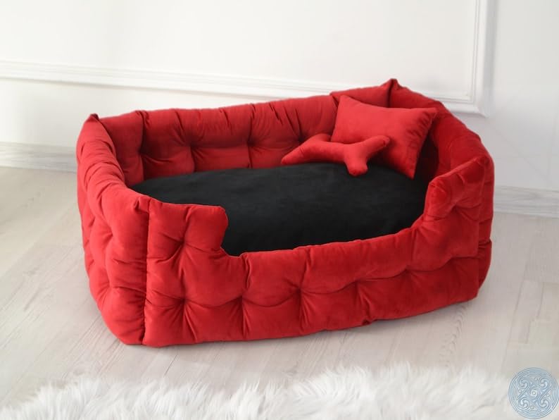 ROYALS RORE Dog Bed Soft Machine Washable Reversible Dog Bed for Small | Medium | Large | Extra Large | XL | L | XXL | XXXL | Cats | Puppy | Pet | Dog Beds (Velvet Red) (4XL) (B0CYLYKJC3) Amazon Price History, Amazon Price Tracker