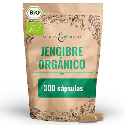 Cápsulas de Jengibre - ORGÁNICAS - 300 Cápsulas de Jengibre Orgánico - Dosis Diaria de 600 mg - Veganas - Sin Aditivos