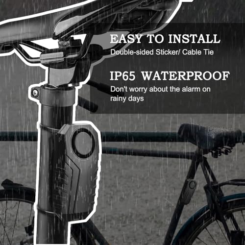 image for Wsdcam 113dB Bike Alarm Wireless Vibration Motion Sensor Waterproof Mo