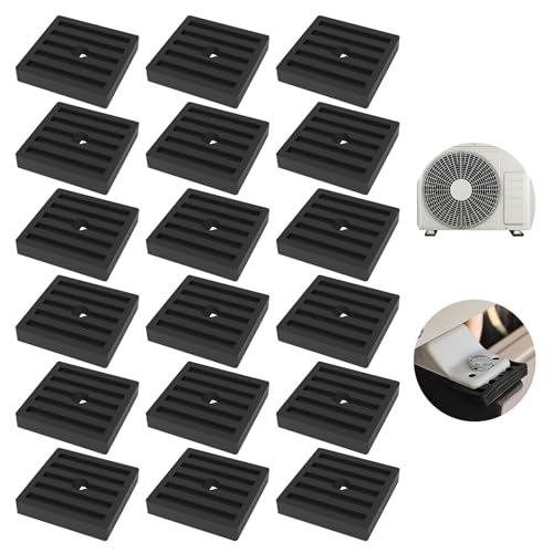 16 Piezas Amortiguadores Goma de Aire Acondicionado, Cojín de Choque para Aire Acondicionado, Amortiguador De Vibraciones Para Aire Acondicionado, para la Unidad Exterior del Aire Acondicionado, Negro