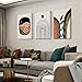Boho Wall Art Set of 3, Mid Century Modern Canvas Wall Painting, Neutral Abstract Geometric Prints for Bedroom, Bathroom, Living Room, Office