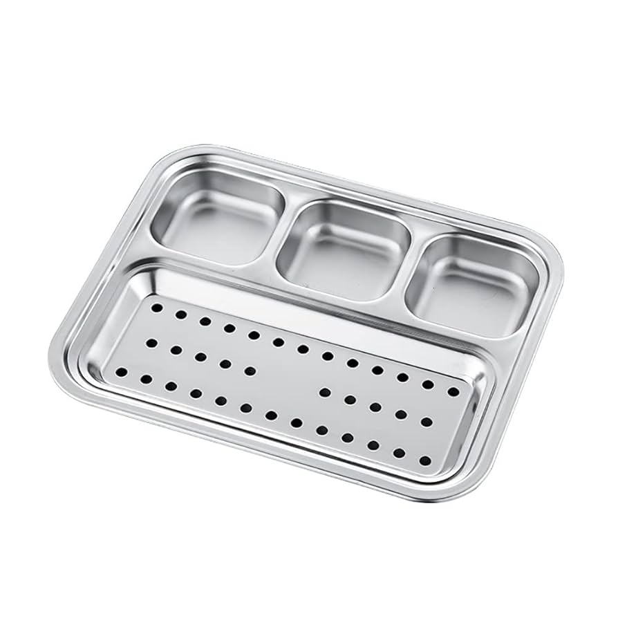 【激レア・豪華】ボヘミアグラス　パーティー用仕切り付き大皿 Amazon | 仕切りタレ入れ皿 304ステンレス焼肉皿 油切り水切り