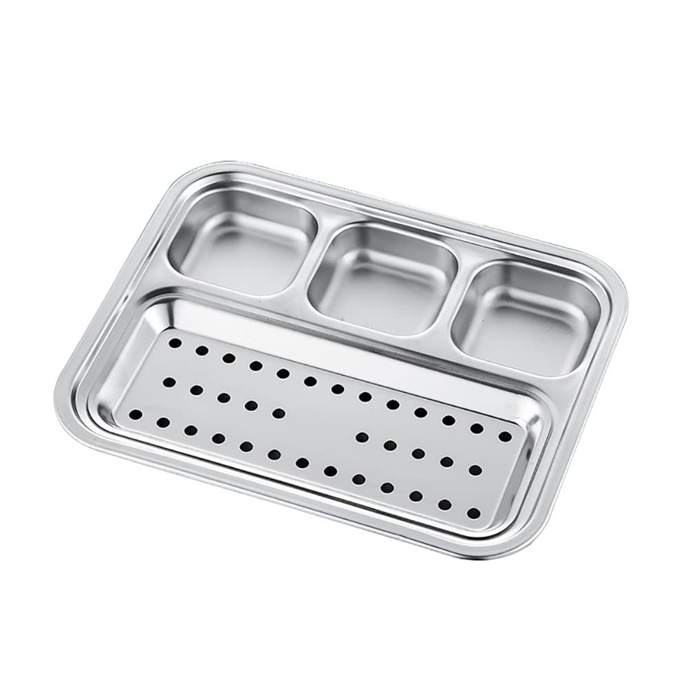 食器 - Amazon | 仕切りタレ入れ皿 304ステンレス焼肉皿 油切り水切り