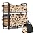 HXJLJY 2-Tier Large Firewood Rack Outdoor Indoor with Log Carrier Bag, 30" Stable Log Holder Rustproof Metal Wood Rack for Fireplace Patio Deck Firepit, Heavy Duty Firewood Storage Organizer Tool