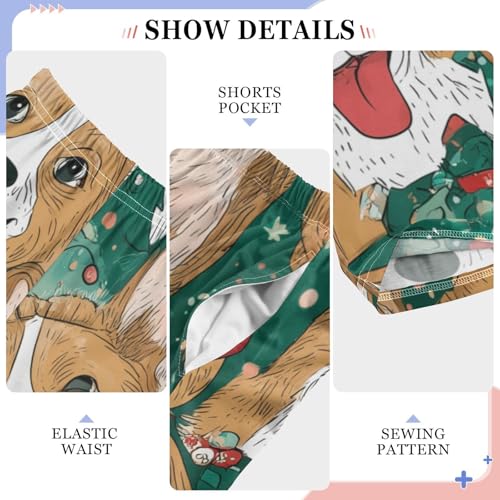 Christmas Corgi Dogs Boys Long Pants Soft Trousers Elastic Waist Kids Lounge Bottoms with Pockets S-XL4