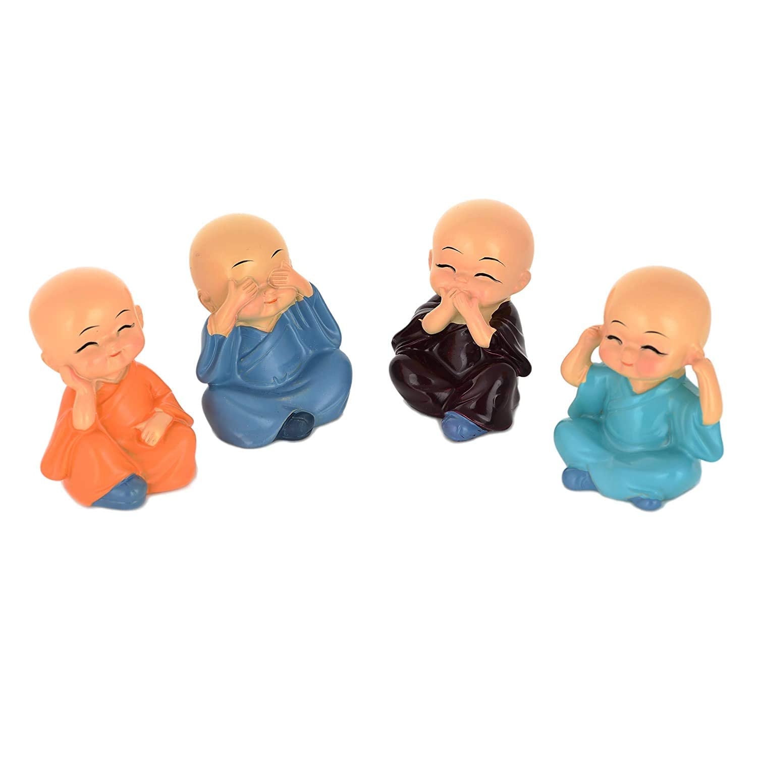 Top Trends® Monk Showpiece Miniatures Figurine Set of 4 Baby Monk Buddha Showpiece for Car Dashboard Home Décor Decoration & Gifting Purpose Living Room [Multicolour Set of 4 Pice] (B09J1B9JHL) Amazon Price History, Amazon Price Tracker