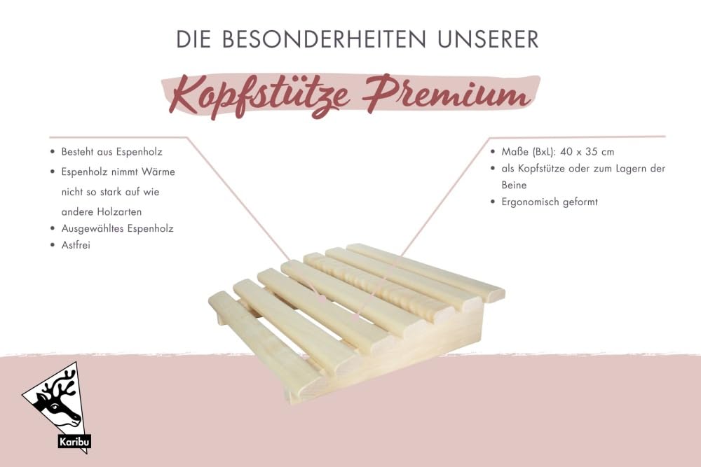 Karibu Kopfstütze Sauna Kopflehne Premium Ergonomisch Espenholz