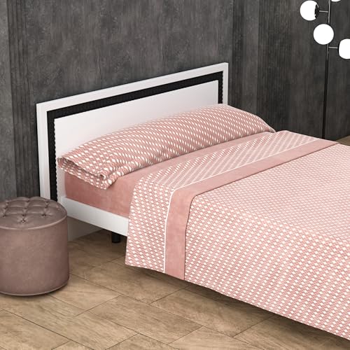 Kimbatex Textil Hogar Tienda Juego de Sábanas 3 Piezas Coralina 180gr Invierno | Cama 90, 105, 135, 150 y 180 cm | 6 Diseños + Infantiles Unicornios y Dinosaurios (Sueño Coral, Cama 135cm)