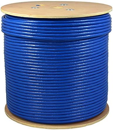 SolidLink - SL610A 1000ft CAT6A S/FTP in-Wall (CMR Rated) ETL Listed Bare Copper Solid 23AWG Conductor 550Mhz Fluke Tested Ethernet Wire (Blue)