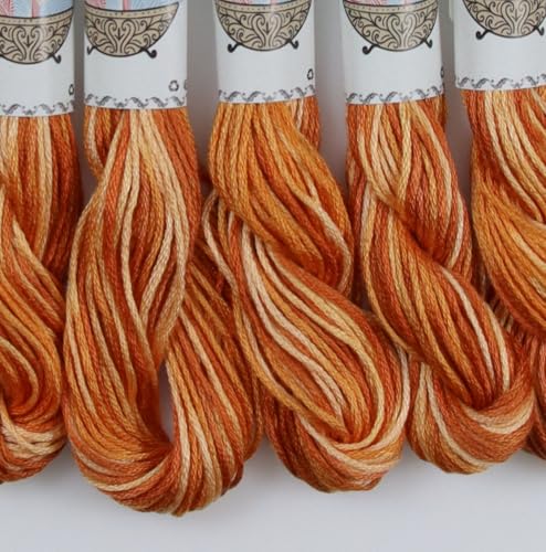Image of KCS Big skeins of 25 Meters Size 25 Color Variegated Cross Stitch Stranded Threads,6 skeins,4124