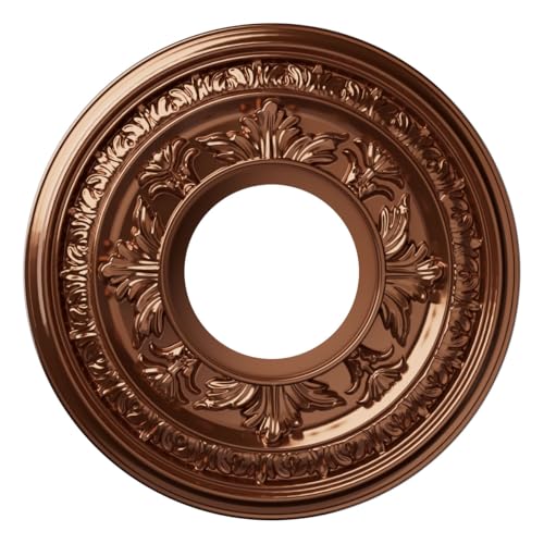 Image of Ekena Millwork 10 inchOD x 3 1 /2 inchID x 3 /4 inchP Baltimore Thermoformed PVC Ceiling Medallion (Fits Canopies up to 4 1 /4 inch), Bright Coat Dark Bronze