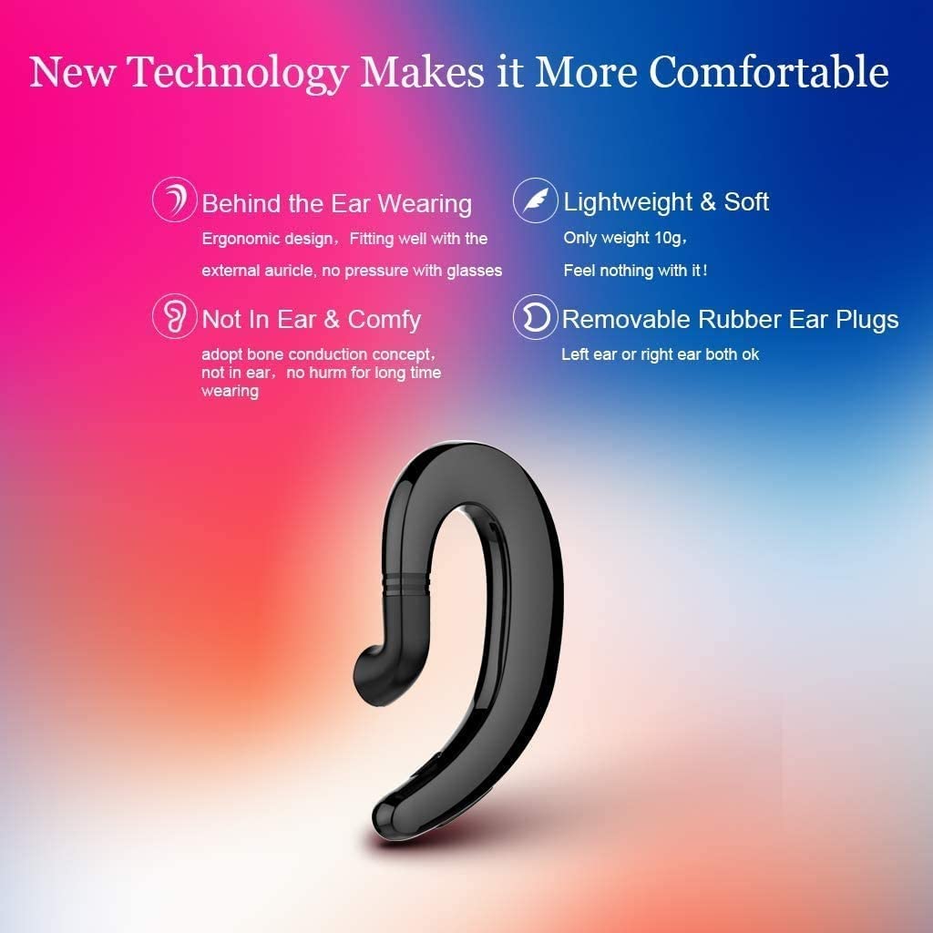 Słuchawki przewodzenia kostnego, bezprzewodowe słuchawki douszne, Bluetooth 4.2 z ładowaniem USB, wygodne noszenie, łatwa konfiguracja, prawdziwe bezprzewodowe słuchawki douszne, wbudowany mikrofon