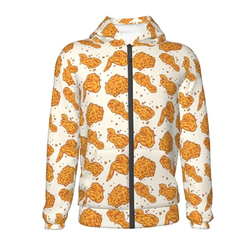Crispy Fried Chicken Kids Pullover Hoodies Boys Zip Up Sweatshirts Girls Athletic Clothes with Pocket2