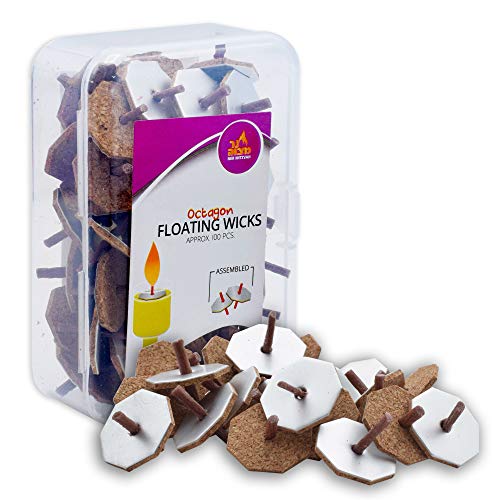 Ner Mitzvah Pre-Assembled Floating Wicks Octagon Shaped - 100 Count
