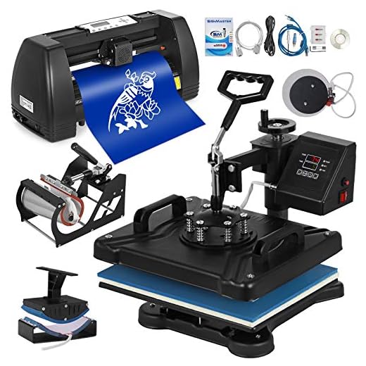 Mophorn Heat Press Machine 12x15 inch 5in1 T-Shirt Heat Press and Vinyl Cutter 14 inch Plotter Machine 375mm Paper Feed Vinyl Cutter Plotter 2 PARCELS Separately