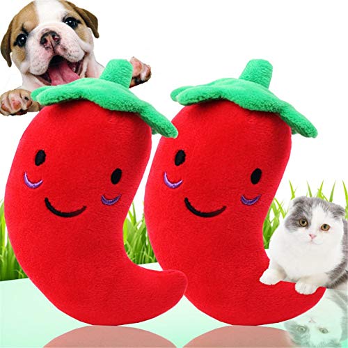WPCASE Hundespielzeug Quitschend Plüschtier Für Hunde Haustier Quietsche Obst Und Gemüse Spielzeug Plüsch Paprika Aubergine Mais Rettich Spielzeug Geeignet Für Kleine Hunde 2