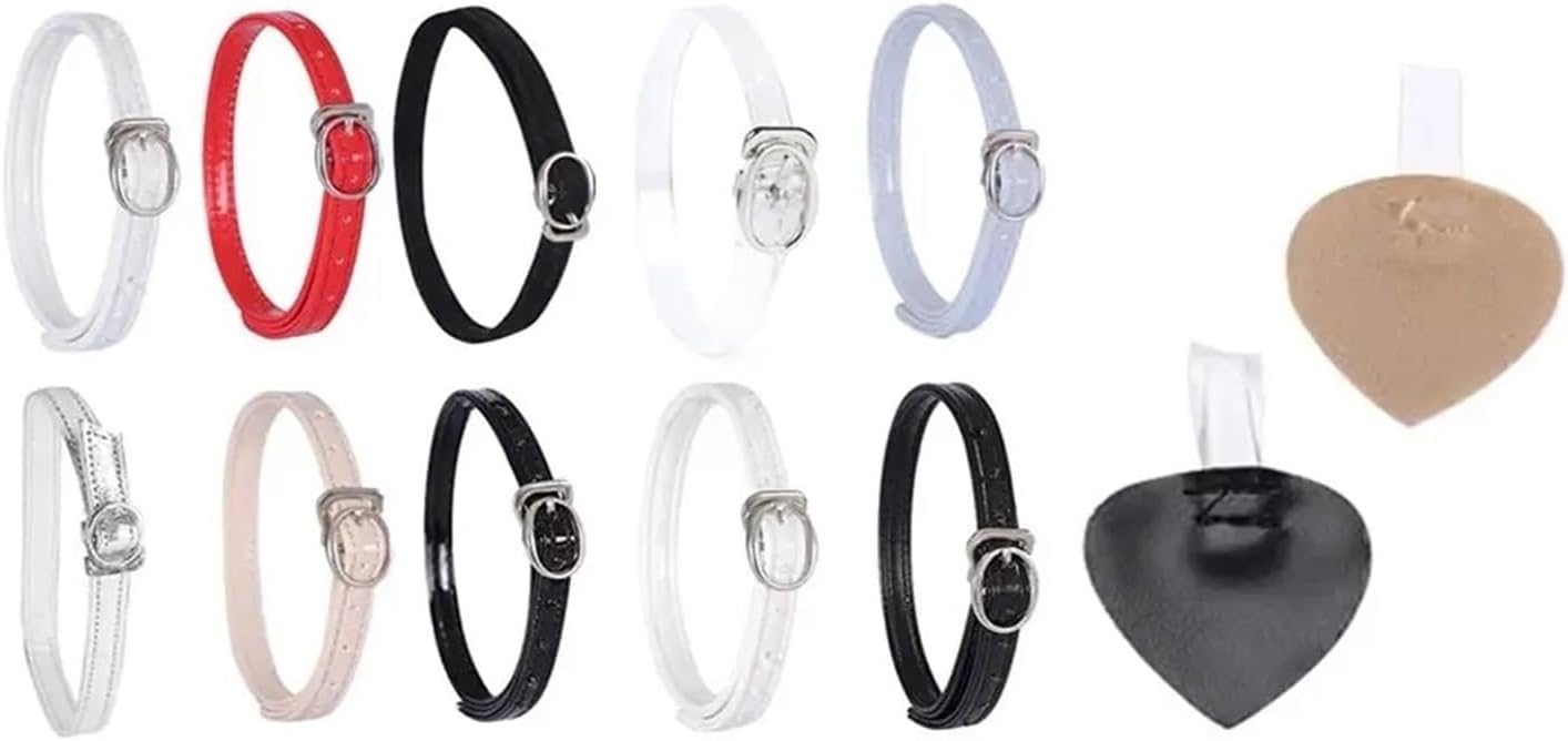 10 Pair Ankle-Fixing Straps for Women’s Shoes – Anti-Skid, Adjustable Bands for Loose Laces(Bright Black)