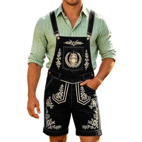 Lederhosen Oktoberfest mens costume allemand et pantalon ski homme en cuir avec bretelles