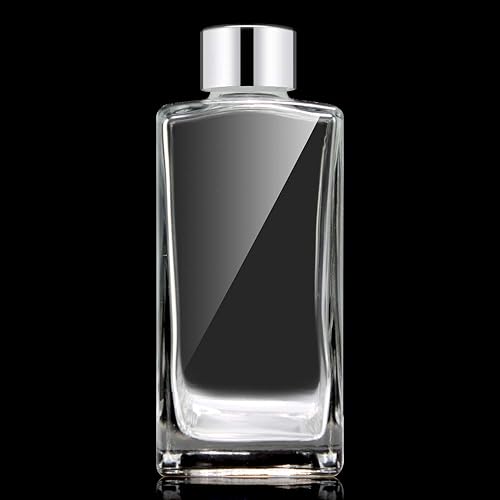 Miniatura 2 de Juego de 4 frascos difusores de vidrio con tapas plateadas, juego de 4 – 5.5 pulgadas de alto, 8.5 fl oz 8.45 onzas. Accesorios de fragancia para