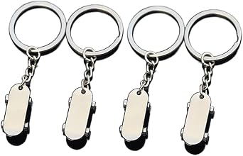 Leadigol 4 PCS سكوتر معدني سلسلة المفاتيح،لوحة التزلج KeyRing مفتاح حامل سكوتر قلادة سلسلة المفاتيح للنساء الرجال