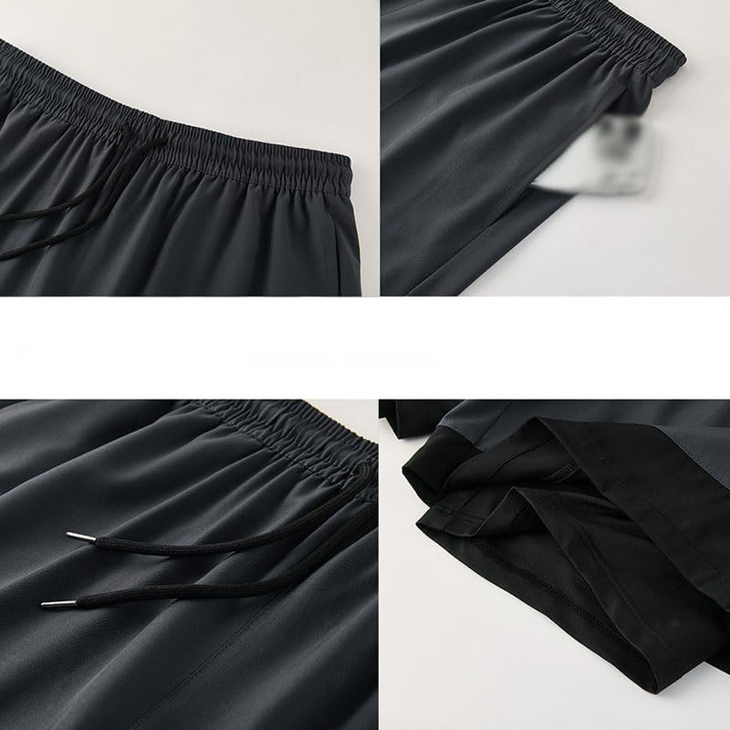 Men's 4 Inch 2 in 1 Running Shorts Stretch Wicking Quick Dry Athletic for Gym Outdoor Sports