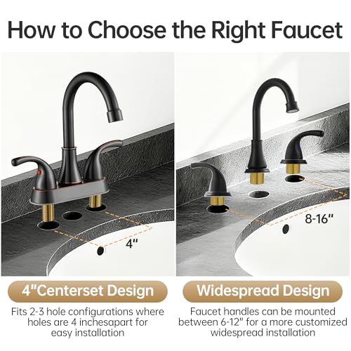 Image of Bathroom Sink Faucet FRANSITON Centerset 8 Inch 2 Handle Bathroom Sink Faucet Lead-Free with Pop-up Drain Stopper and Supply Hoses (Matte Black, 8 Inch)
