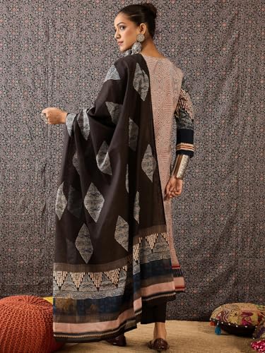 Image of INDO ERA Women Pure Cotton Kurta Set with Dupatta | Festive Suit Set, 10408