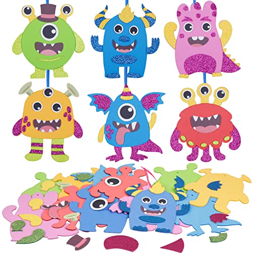 LAMEK 12 Monster Bastelsets Kinder Halloween Kreativsets zum Basteln...