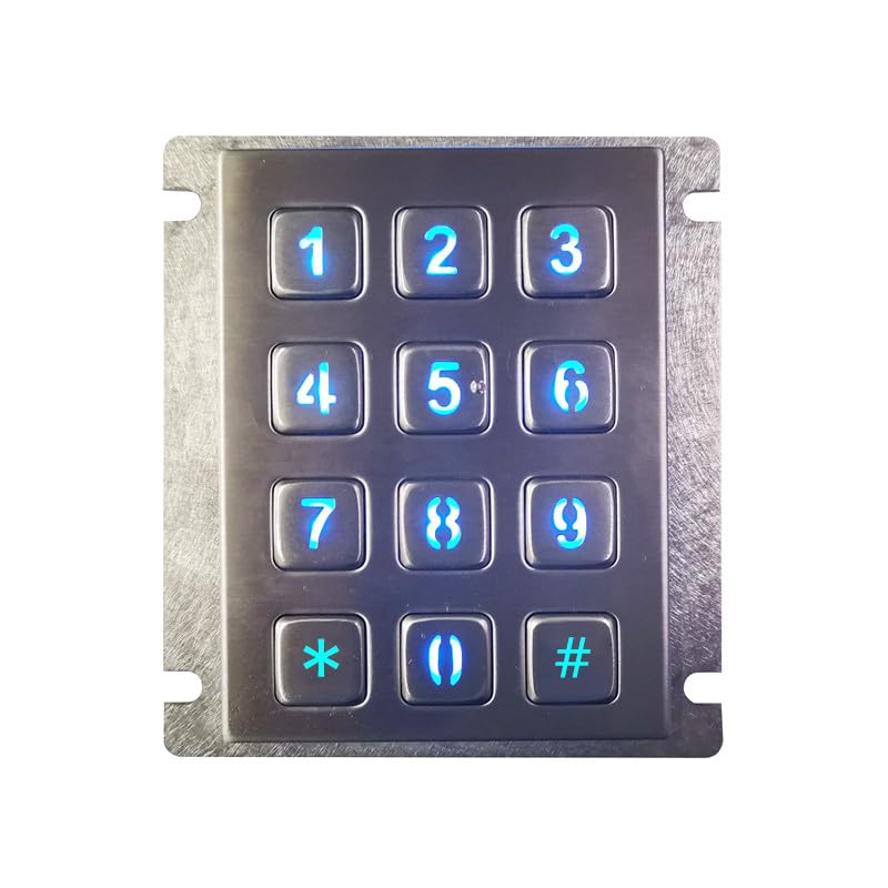 Connettore USB Matrix 3x4 con montaggio a pannello Tastiera retroilluminata numerica in metallo impermeabile IP65 for esterni(USB Interface,Star and Hash)