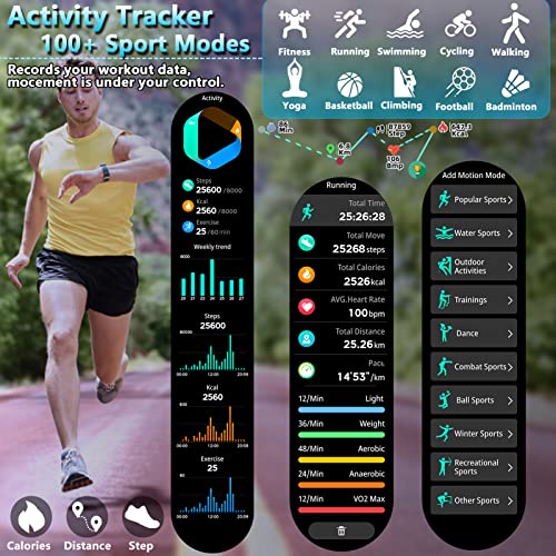 Smart Watch For Ios And Android Phones, (Answer/Make Calls) Bluetooth Smartwatch With Heart Rate/Sleep/Blood Oxygen Monitor, 1.39" Waterproof Fitness Tracker Watch Fitness Tracker Watch For Women/Men #TOP3