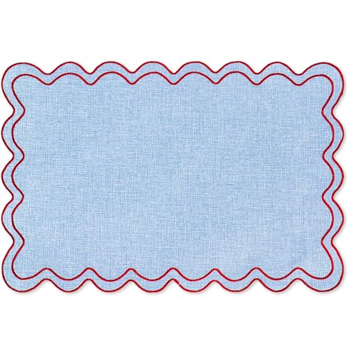 Whaline Embroidered Scalloped Placemats