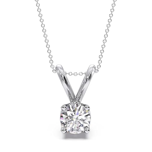 CANDERE by Kalyan Jewellers 14K White Gold Solitaire Pendant Necklace for Women