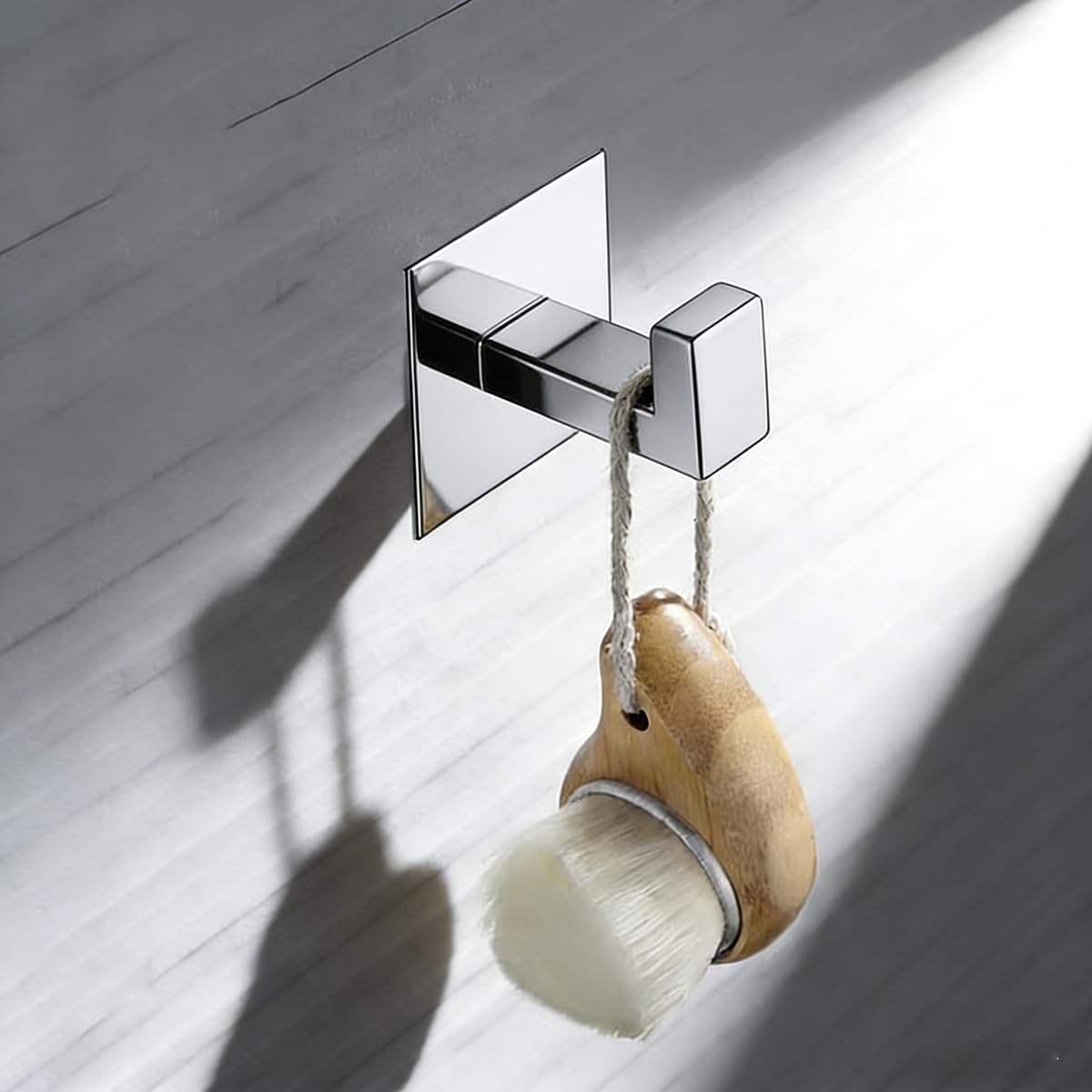 Gancio Quadrato per Asciugamani Robusto e Stabile Gancio Autoadesivo per Cappelli e Cappotti in Acciaio Inossidabile Ganci Adesivi impermeabili per Accessori da Cucina e Bagno (Cromato, 4 pezzo)