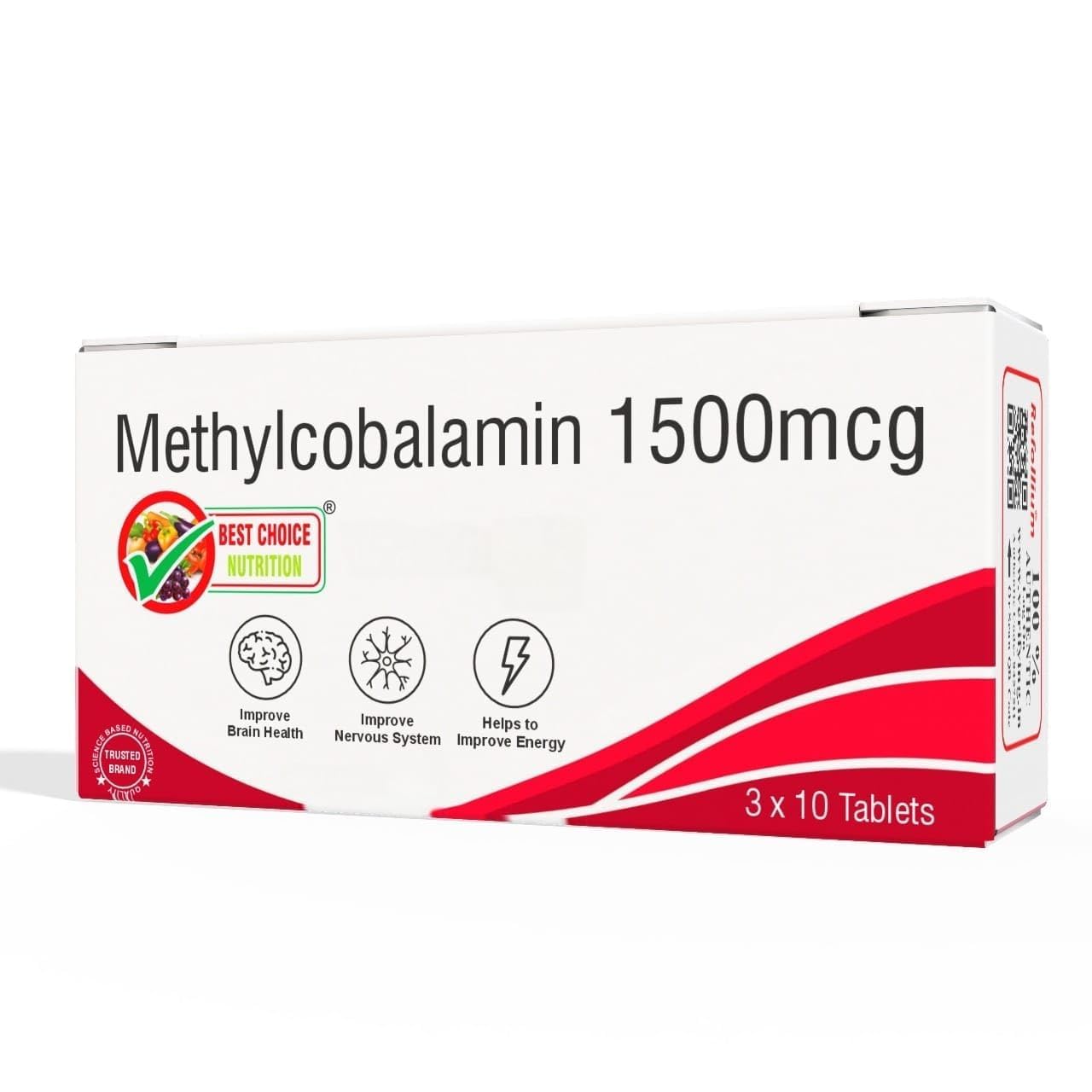 Methylcobalamin 1500mcg Tablets, Brain Health and Nervous System Support, (30)-image-4