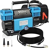 Uharbour 12V Offroad Air Compressor Dual Air Compressor with Digital Pressure Gauge, 12 Volt Off Road Heavy Duty, comes with Carrying Bag
