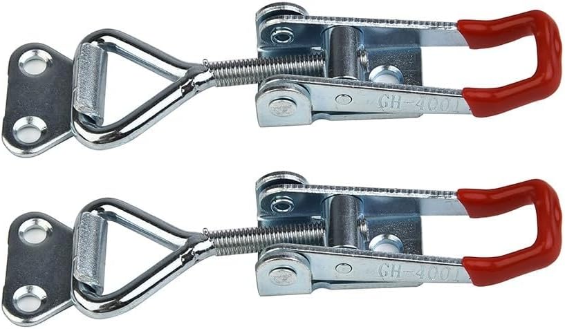 2-Pack Galvanized Iron Latch Hasp and Staple, 100kg Holding Chest Locks Trunk Hardware for Tool Box Clasps Case Latches, 90x27mm