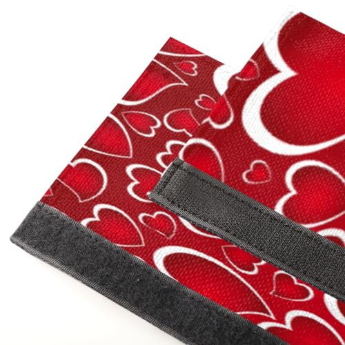 Image of Pardick Refrigerator Door Handle Covers Set of 2 Valentine Red Heart Washable Fridge Dishwasher Mocrowave Oven Door Decor Protector Handle Cover Keep Your Kitchen Appliance Clean