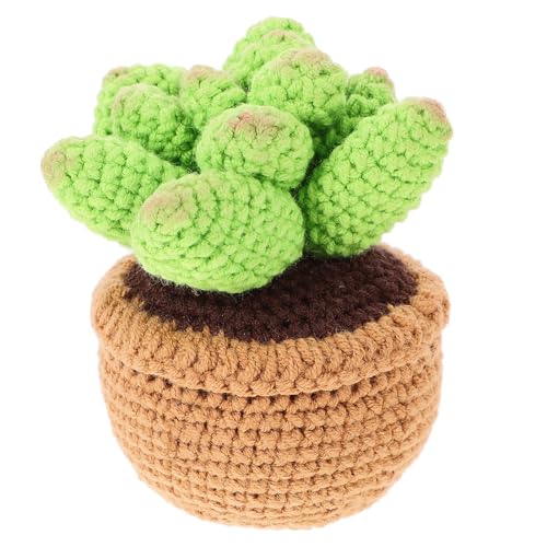 Amosfun Crochet Succulent Potted Plant Ornaments...