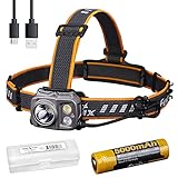 Fenix HP25R v2.0 Headlamp, 1600 Lumen Spotlight, 400 lumens Floodlight and Red Light, USB-C Rechargeable with LumenTac Organizer