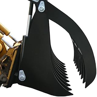 Titan Attachments 84" Root Grapple Rake, Clamshell for Skid Steer Buckets