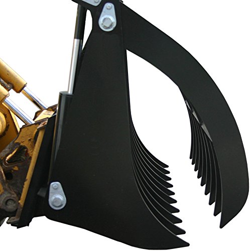 Titan Attachments 84" Root Grapple Rake, Clamshell for Skid Steer Buckets