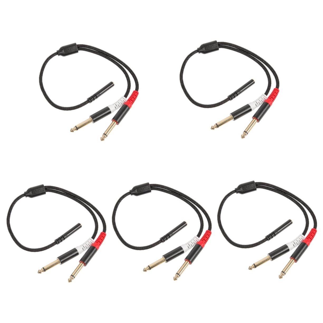 jojofuny 5pezzi Audio Cable Splitter Adattatore Audio Per Studio Sound Flessibile e Resistente Connettori Placcati