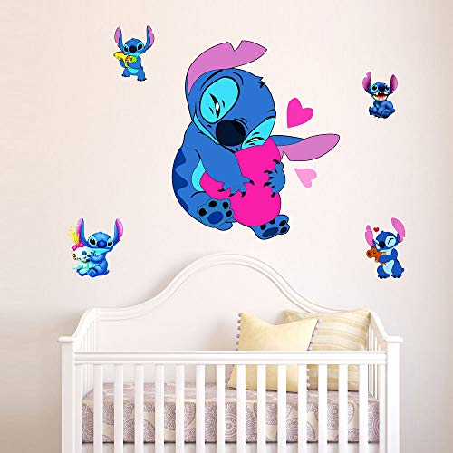 Image of SKTFFR 3D Cartoon Characters Wall Stickers Cartoon Wall Decals Excellent Vinyl Wall Decor for Girls Room Living Room (Size 17.7 x 23.7 inch)