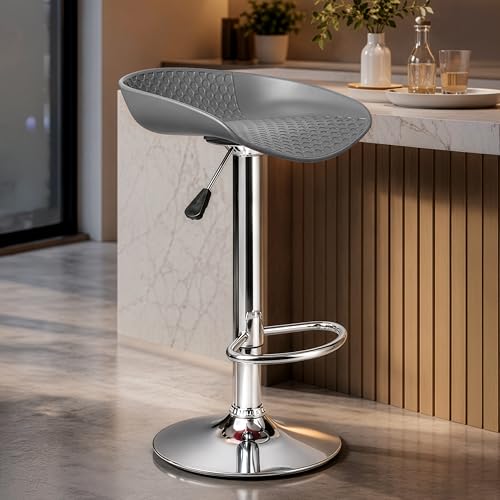 Image of DIYA Seating Fizz Chrome Metal Bar Stool Chair (1 Year Warranty)- Grey