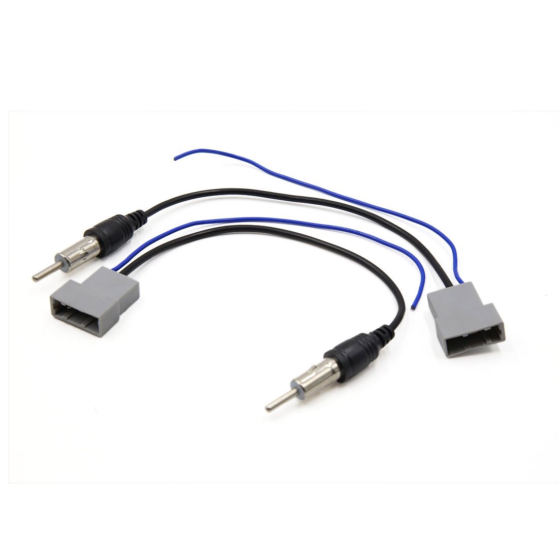 sourcing map 2pcs Radio Stereo Socket Mount Dia Connector Antenna Adapter Cable, Blue,Black,Gray, 10 x 14 x 1.5 cm