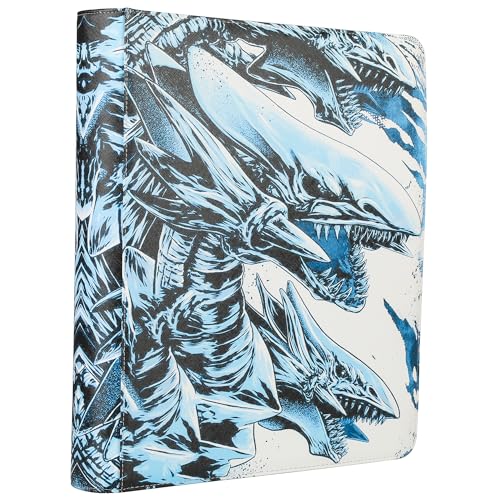 DRZERUI 2000 Pocket Card Binder20 Pocket Card Binder for 2000 YuGioh Cards - Premium Ringless 9 Pocket Display Album for Trading CardsModel YWhite Dragon